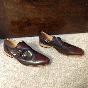 Single Monk Strap Wing Tip Shoes